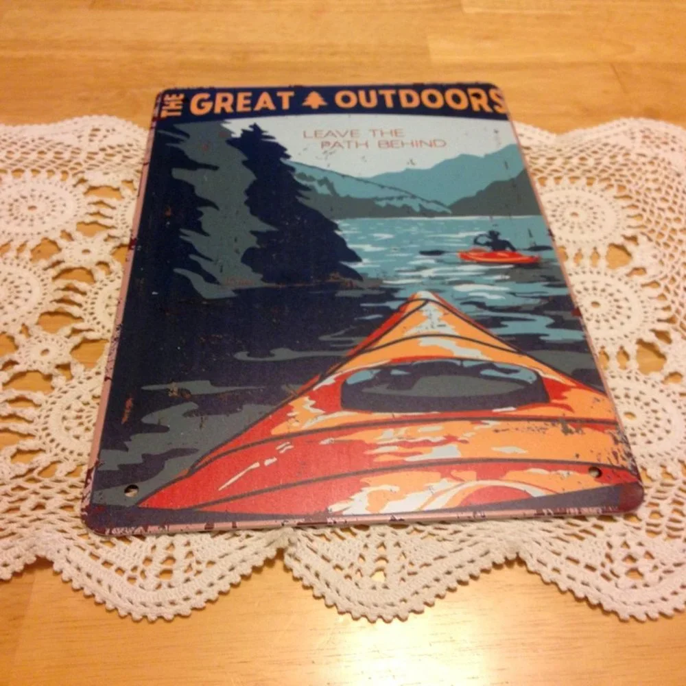 Outdoors / Nature / Kayaking / Boating wall art, thin metal sign, new item